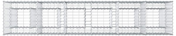 VidaXL Gabion emelt ágy 2 db 250 x 50 x 80 cm Horganyzott Acél Ezüst