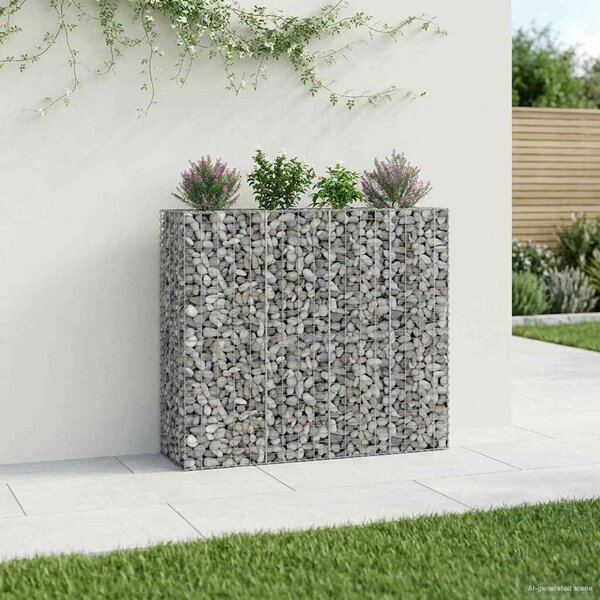 VidaXL Gabion emelt ágy 2 db 170 x 50 x 150 cm Horganyzott Acél Ezüst