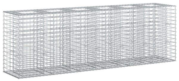 VidaXL Gabion emelt ágy 2 db 250 x 50 x 80 cm Horganyzott Acél Ezüst