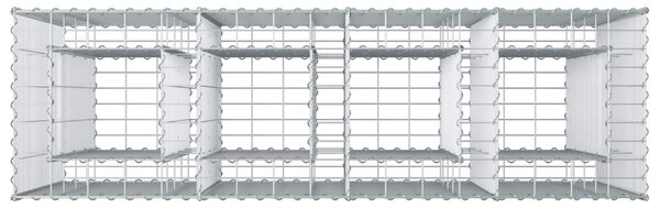 VidaXL Gabion emelt ágy 2 db 170 x 50 x 150 cm Horganyzott Acél Ezüst