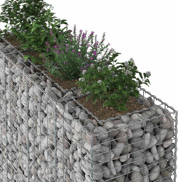 VidaXL Gabion emelt ágy 2 db 170 x 50 x 150 cm Horganyzott Acél Ezüst