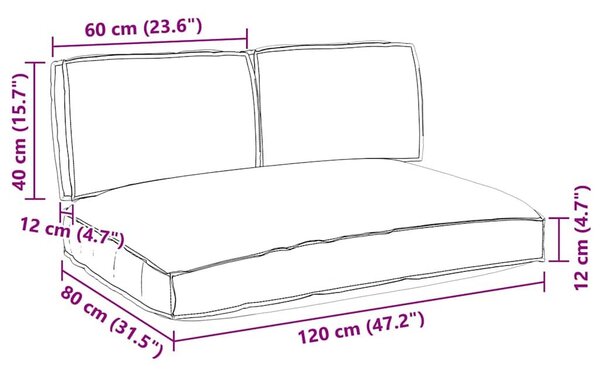 VidaXL Párna készlet Oxford Szövet Antracit 120 x 80 x 52 cm
