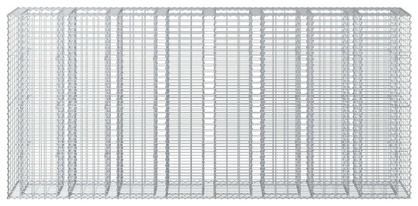 VidaXL Gabion emelt ágy 4 db 330 x 50 x 150 cm Horganyzott Acél Ezüst