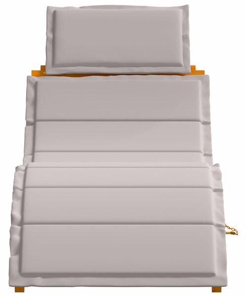 VidaXL Napozóágy 2 Db Barna, Taupe Tömör akácfa, Szövet 184 x 55 x 64 cm
