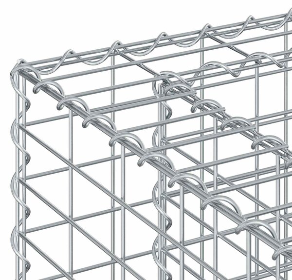 VidaXL Gabion emelt ágy 4 db 330 x 50 x 150 cm Horganyzott Acél Ezüst