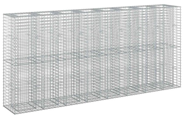 VidaXL Gabion emelt ágy 4 db 330 x 50 x 150 cm Horganyzott Acél Ezüst