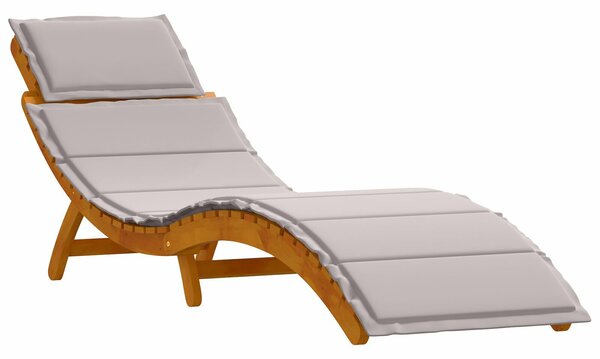 VidaXL Napozóágy 2 Db Barna, Taupe Tömör akácfa, Szövet 184 x 55 x 64 cm