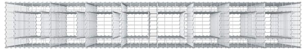 VidaXL Gabion emelt ágy 4 db 330 x 50 x 150 cm Horganyzott Acél Ezüst