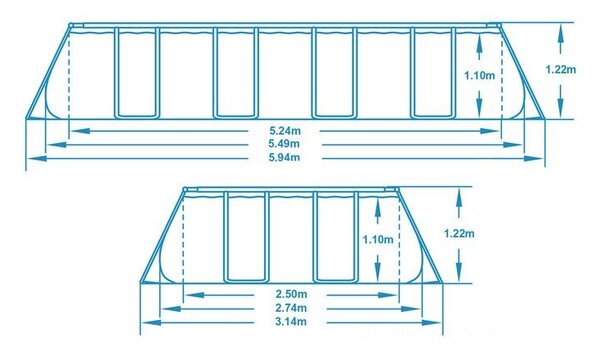 Bestway kerti keret medence 549 x 274 x 122 cm 17in1 56710 56710