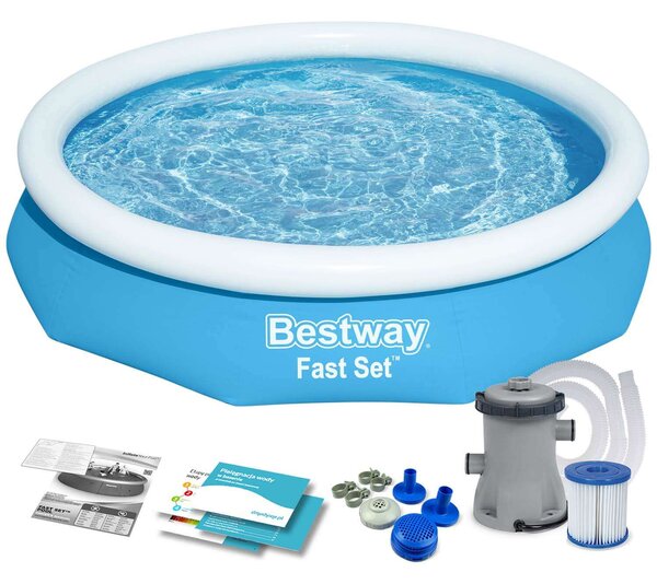 Bestway Fast Set 305x66cm Puhafalú medence vízforgatóval és szűrőbetéttel (CH57458) - kék