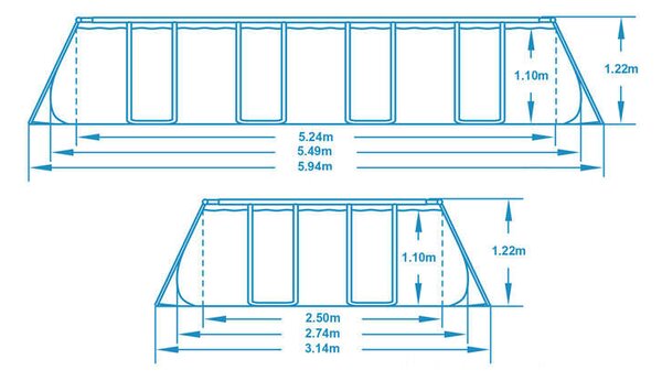 Bestway kerti keret medence 549 x 274 x 122 cm 17in1 56710 56710