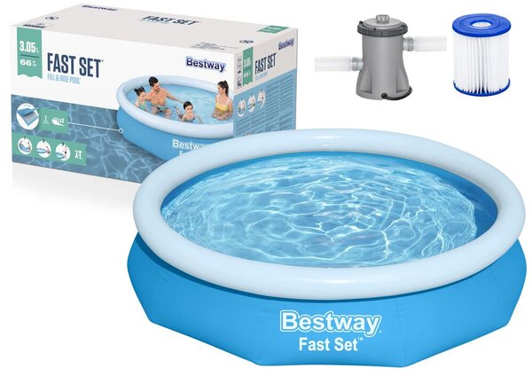 Bestway Fast Set 305x66cm Puhafalú medence vízforgatóval és szűrőbetéttel (CH57458) - kék