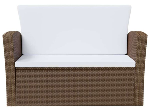 Polyrattan Kerti Bútorszett - 8 részes - Barna