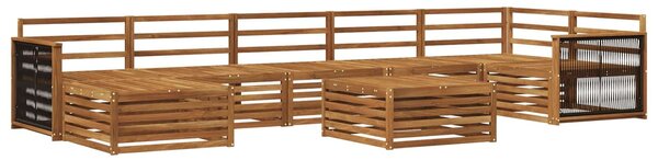 VidaXL Kültéri kanapé szett 8 pcs Természetes