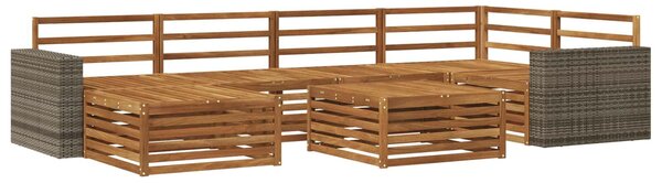 VidaXL Kültéri kanapé szett 7 pcs Természetes