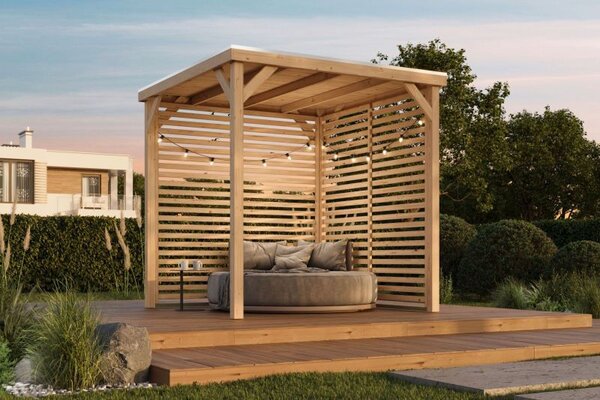 Karibu Cubeco 2. Fa kerti pavilon / modern kerti pavilon 231 cm x 231 cm