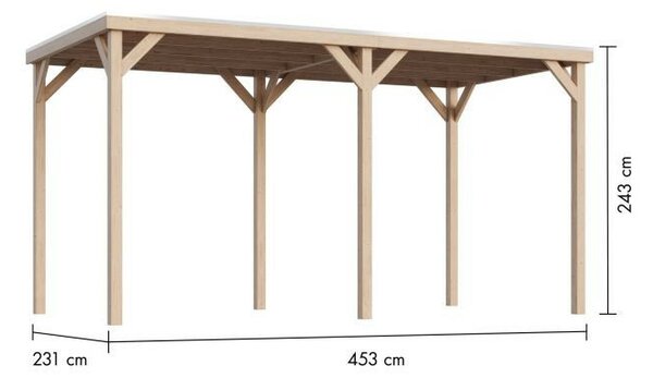 Karibu Cubeco 3. Fa kerti pavilon szett / modern kerti pavilon praktikus bővítéssel 453 cm x 231 cm
