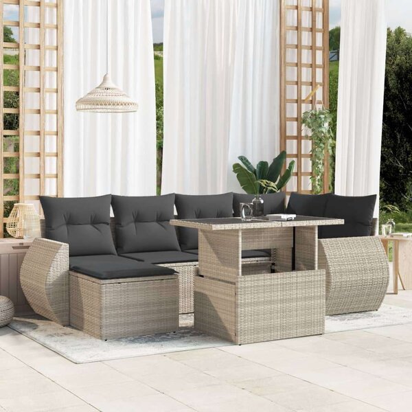 VidaXL Polyrattan Kerti Ülőgarnitúra - 7 részes