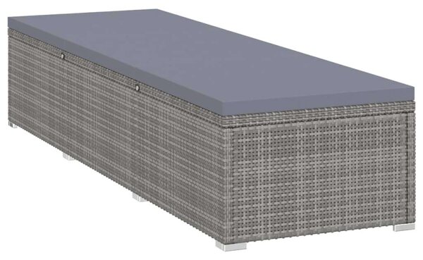 VidaXL Napozóágy - Szürke Polyrattan - 195cm