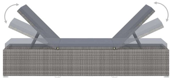 VidaXL Napozóágy - Szürke Polyrattan - 195cm