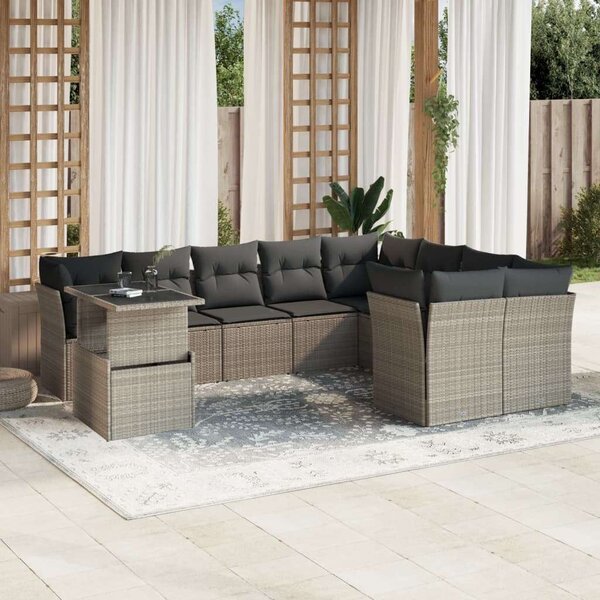VidaXL Polyrattan Kerti Ülőgarnitúra - 10 részes
