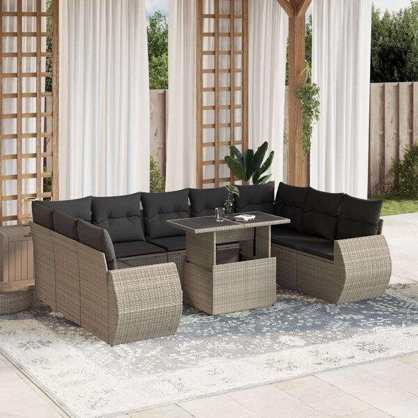 VidaXL Polyrattan Kerti Ülőgarnitúra - 10 részes szett