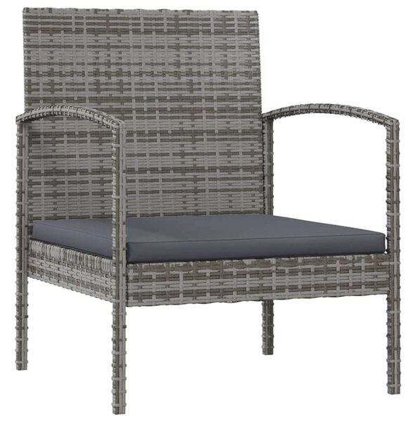 VidaXL Polyrattan Kerti Bútorszett - 8 részes, Szürke