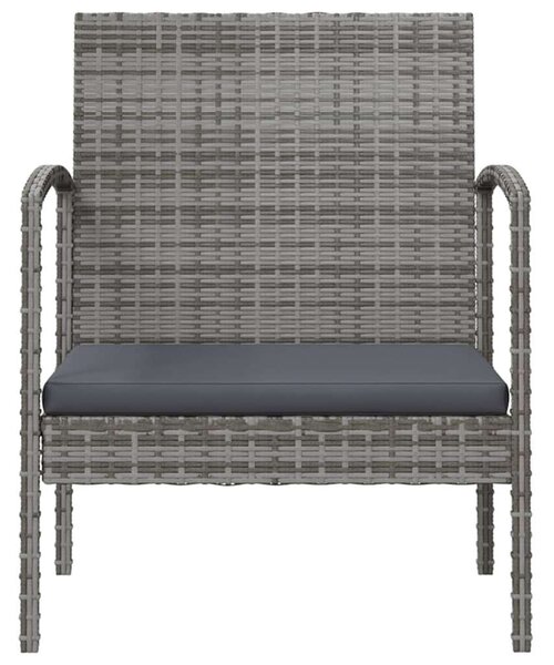 VidaXL Polyrattan Kerti Bútorszett - 8 részes, Szürke