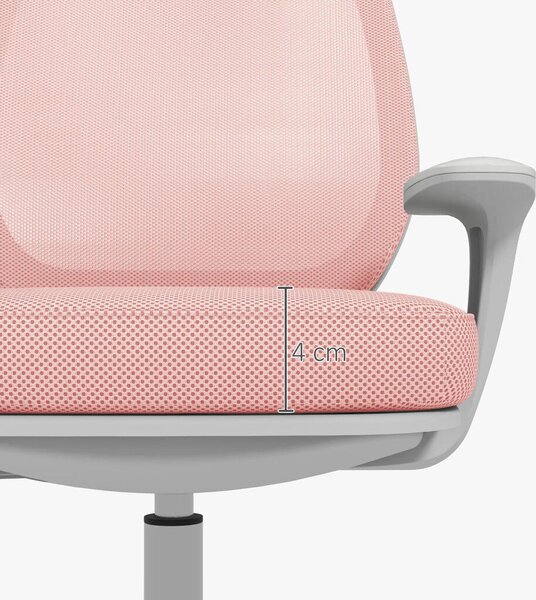 Vinsetto irodai szék, ergonomikus íróasztali szék forgófunkcióval, állítható magasságú, rózsaszín