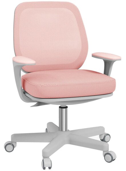Vinsetto irodai szék, ergonomikus íróasztali szék forgófunkcióval, állítható magasságú, rózsaszín