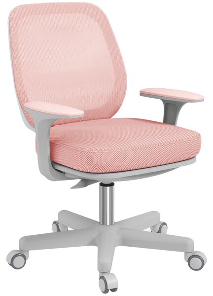 Vinsetto irodai szék, ergonomikus íróasztali szék forgófunkcióval, állítható magasságú, rózsaszín