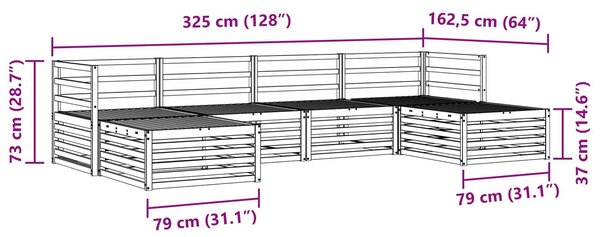 VidaXL Ülőgarnitúrák 6 pcs Természetes Tömör Akácfa