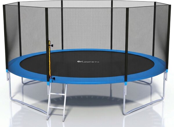 Funfit 435cm külső hálós Trambulin létrával - kék