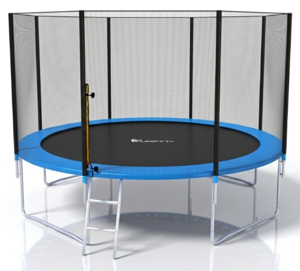 Funfit 374cm külső hálós Trambulin létrával - kék