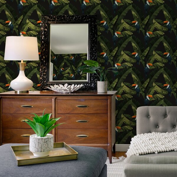 Tapéta Tukán trópusi levelekben, Tapétá állatok, Állatok, madarak tapétá, a00415 : Uwalls.hu