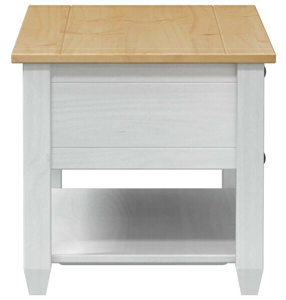 VidaXL Dohányzóasztal fiókkal Fehér 100 x 48 x 45 cm Tömör Fenyőfa