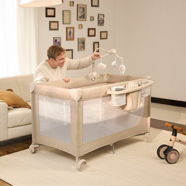 KINDERKRAFT Utazóágy LEODY UP Beige