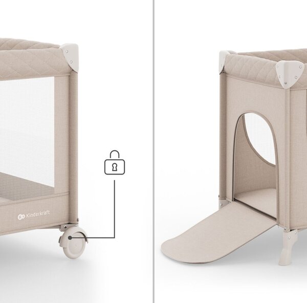 KINDERKRAFT Utazóágy LEODY UP Beige