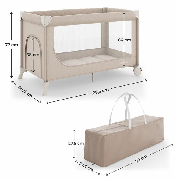 KINDERKRAFT Utazóágy LEODY UP Beige