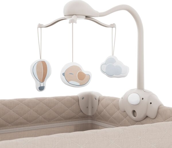 KINDERKRAFT Utazóágy LEODY UP Beige kiegészítőkkel