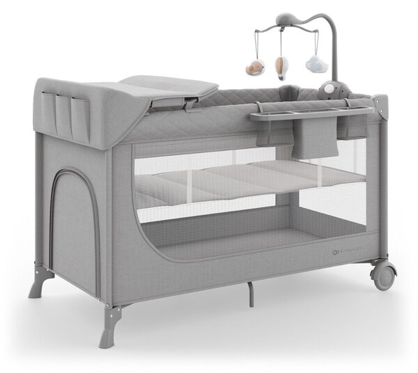 KINDERKRAFT Utazóágy LEODY UP Grey kiegészítőkkel