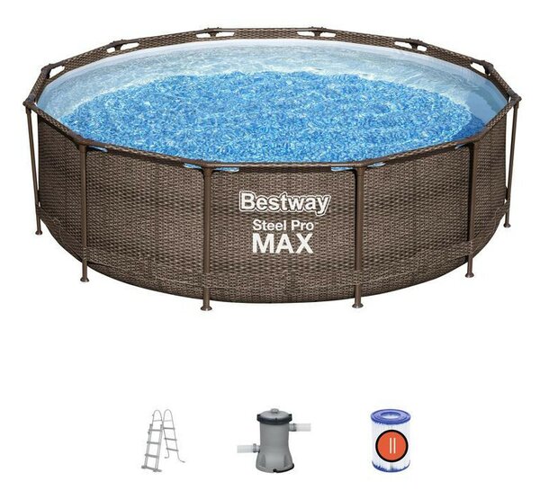 Bestway Steel Pro Max Rattan 3,66 m x 100 cm medence szett (56709)