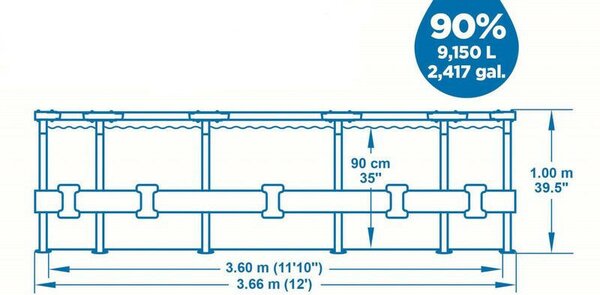 Bestway Steel Pro Max Rattan 3,66 m x 100 cm medence szett (56709)