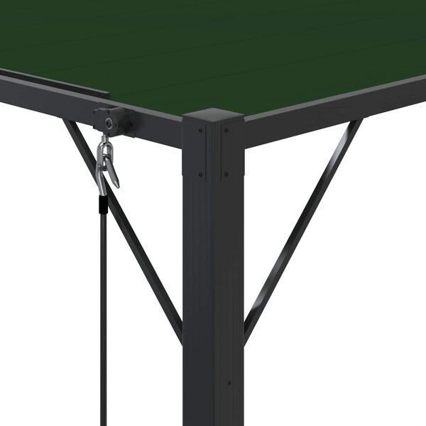 VidaXL Kerti pavilon mozgatható tetővel, zöld, 3 x 4 x 2,14 m