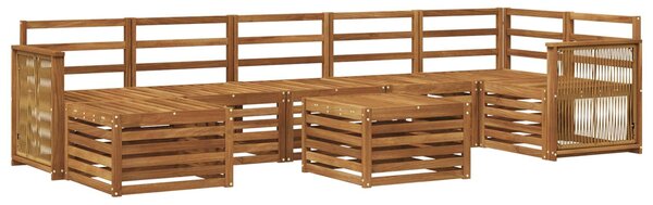VidaXL Kültéri kanapé szett 7 pcs Természetes Tömör Akácfa