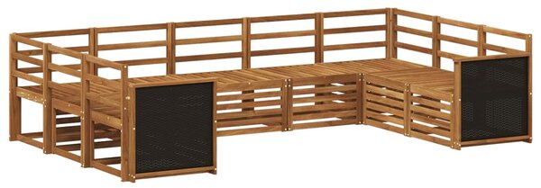 VidaXL Szegmentált kanapé szett 7 pcs Természetes Tömör Akácfa