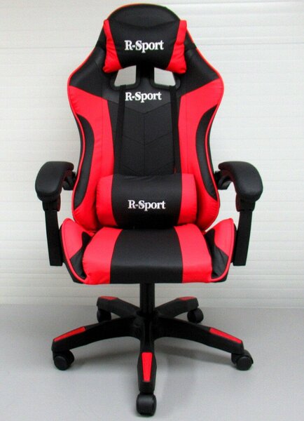 Masszírozós gamer szék, fekete-piros