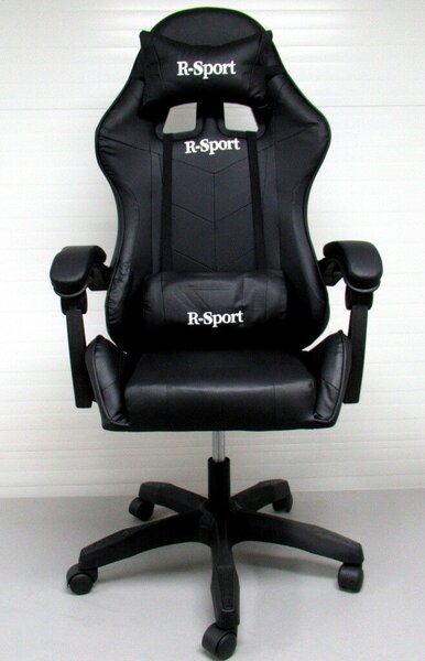 Masszírozós gamer szék, fekete