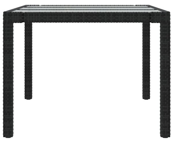 VidaXL 9 részes fekete polyrattan kültéri étkezőszett párnákkal
