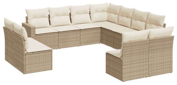 VidaXL Polyrattan Kerti Ülőgarnitúra - 11 részes - Bézs